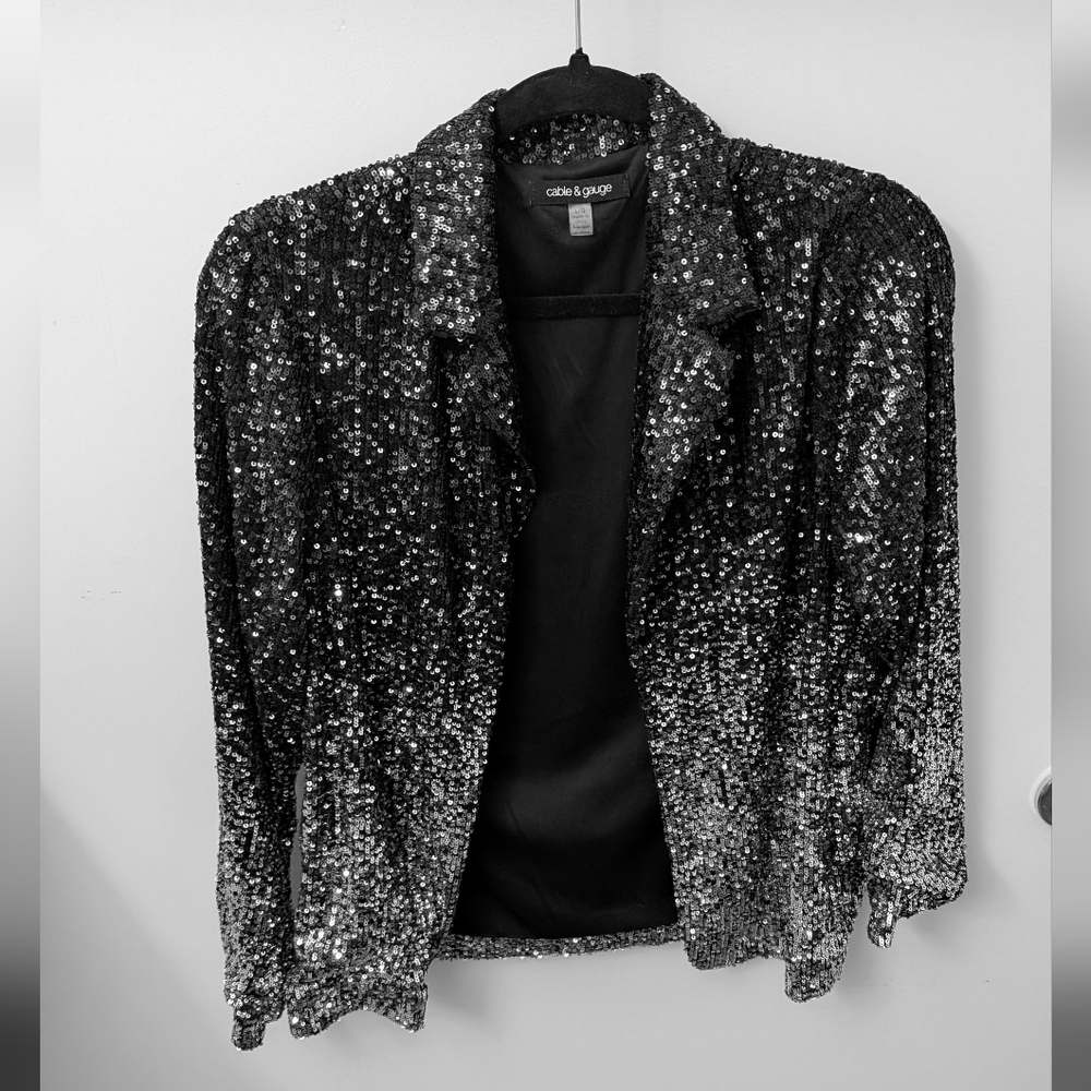 Black And Silver Sequin Blazer